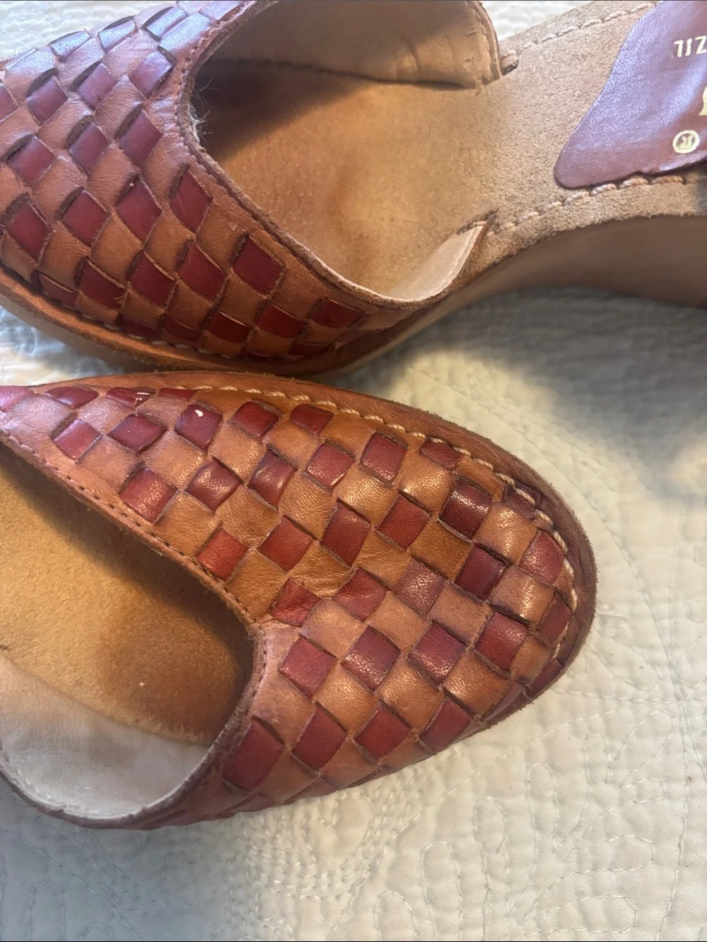 Candie's Brown Woven Leather Platforms
